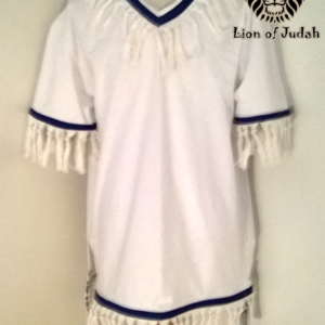 100% Cotton Heavy Weight T-Shirt or  Tank w/ blue bands and  fringe