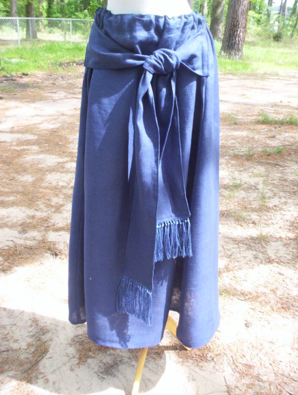 Zebulon Sashed Skirt 100% Linen