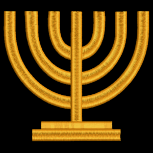 Menorah 4.5" - Digital Download - Embroidery File - 7 Branch Menorah - no flames
